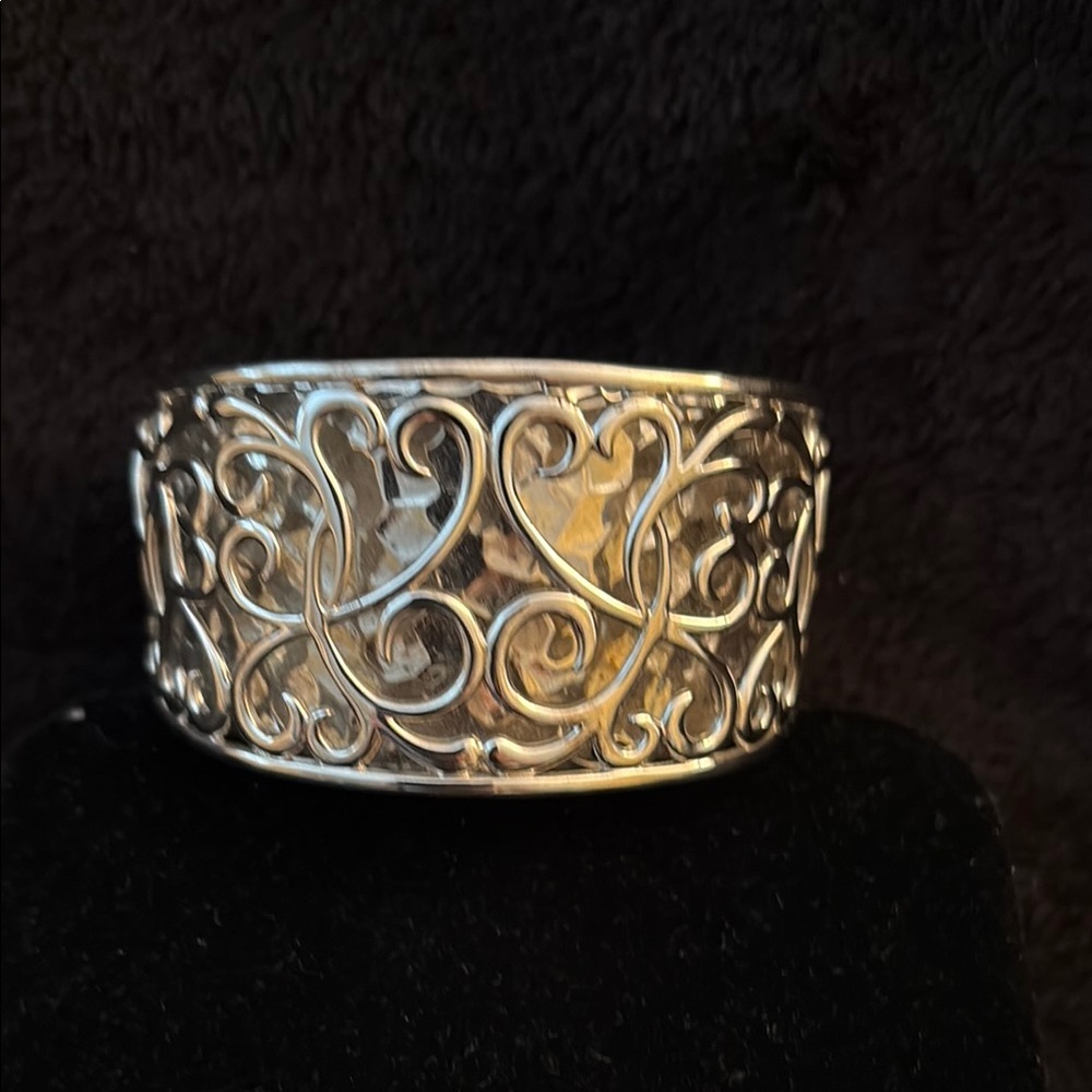 Elegant Sterling Silver Filigree Cuff Bracelet